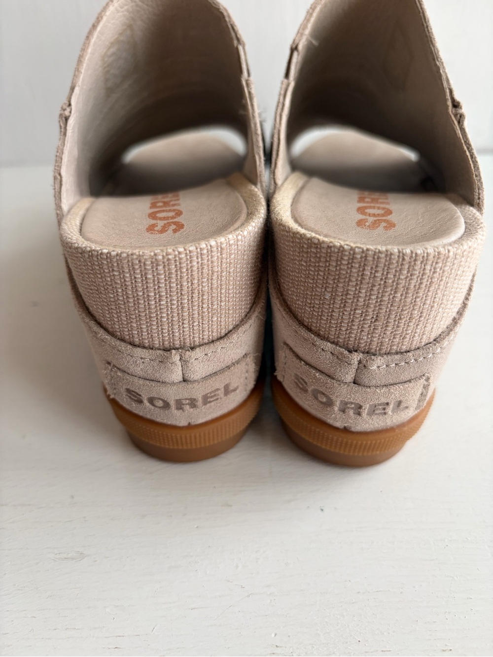 Sorel Joanie Mule II Leather Wedge Sandals – Taupe/Light Gray - Picture 4 of 10